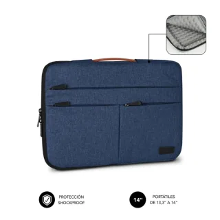 Subblim Funda Air Padding 360 Portátil de 13.3" a 14" - Protección 360º con Air Padding - Múltiples bolsillos - Resistente y duradera - Color Azul
