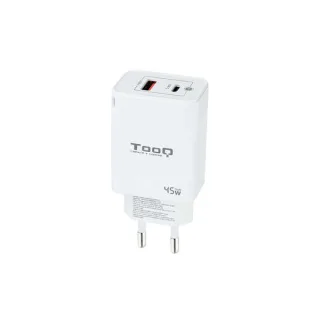 Tooq Cargador pared GAN USB-C/PD+USB-A/QC 45W