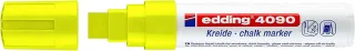 Edding 4090 Rotulador de Tiza Liquida - Punta Biselada - Trazo entre 4 y 15mm - Olor Neutro - Color Amarillo Neon · Pack de 5 uds.
