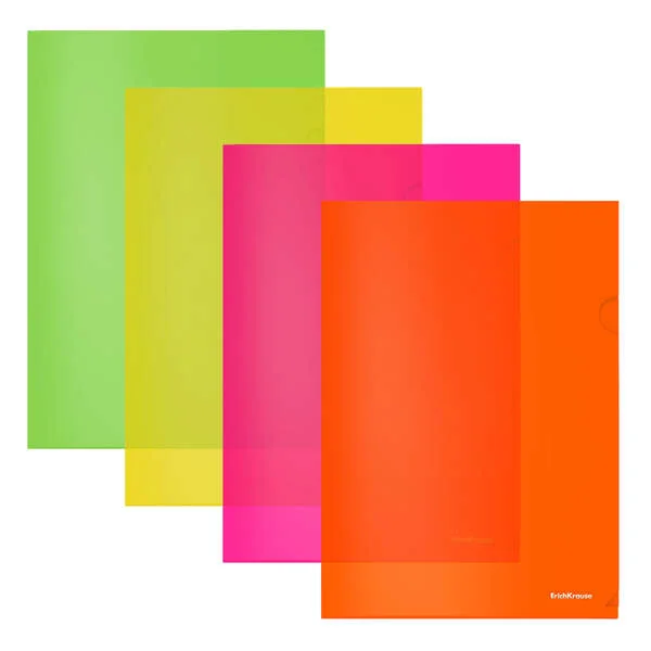 Erichkrause Dossiers Uñero Glossy Neon - A4 Semitransparente - Colores Surtidos · Pack de 12 uds.