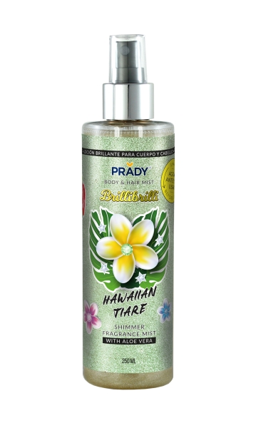 Prady Brilli Brilli Body & Hair Mist Hawaiian Tiare - Frasco de 250 ml - Spray Pulverizador