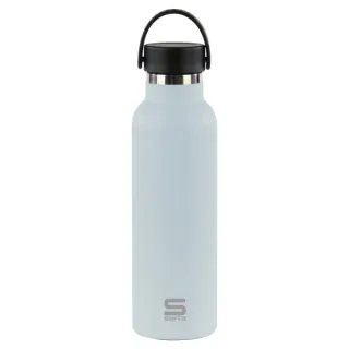 Safta Botella Termo de 600ml - Acero Inoxidable - Base de Silicona Antideslizante - Asa Superior - Color Azul Claro