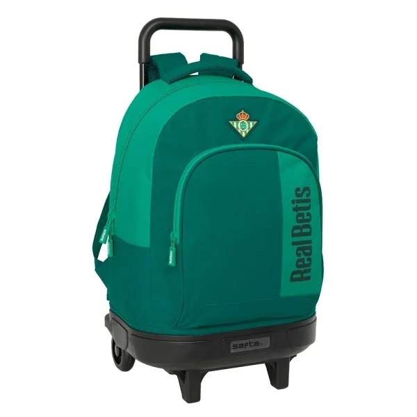 Safta Real Betis Balompie Mochila con Carro - Extraible - Bolsillo Frontal - Portabotellas - Tirador Doble - Hombreras Acolchadas - Asa Acolchada - Tarjeta ID - 330x220x450mm - Color Verde