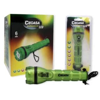 Cegasa Profesional Linterna de 3 LED - Resistente a Golpes y Agua IP44 - Funciona con 2 Pilas AA LR6 (No Incluidas)