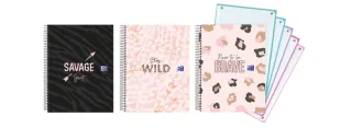 Oxford Animal Print A4+ Europeanbook 5 Tapa Extradura - 5x5 Cuadricula - 120 Hojas - 3 Modelos · Pack de 5 uds.