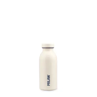 Milan Coleccion 430 Botella Isotermica 0.35L - Doble Pared de Acero Inoxidable - Liquidos Calientes hasta 12h, Frios hasta 24h - Color Blanco