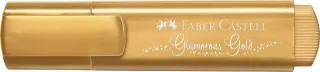 Faber-Castell Textliner 46 Metallic Marcador Fluorescente - Punta Biselada - Trazo entre 1mm y 5mm - Tinta con Base de Agua - Color Oro · Pack de 10 uds.