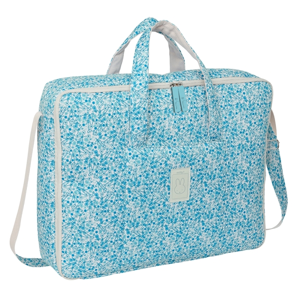 Safta Miffy Mum Garden Maleta de Bebe de 28L - Cremallera Doble - Bolsillo Frontal - Bolsillos Internos - Bandolera Ajustable - Asas Superiores para Transporte - 500x140x400mm - Color Azul C