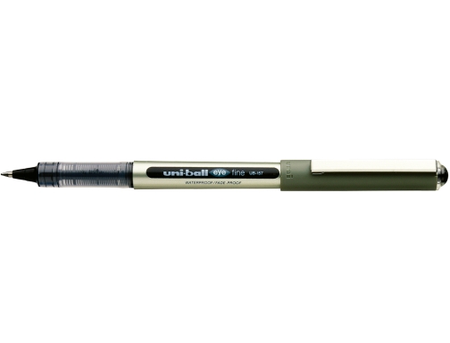 Uni-ball Eye Fine UB-157E Boligrafo de Tinta Liquida - Punta de Bola 0.7mm - Tinta Resistente al Agua y Luz - Sistema de Control de Tinta - Color Negro · Pack de 12 uds.
