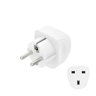 Hama Adaptador de Viaje Toma Tipo E y Schuko - Potencia hasta 3250W - Hembra Tipo G - Voltaje 220-250V - 5.7x5.1x5cm - Color Blanco