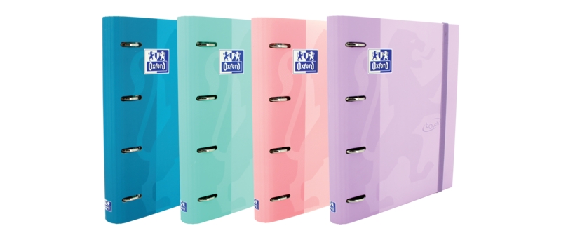 Oxford Touch A4+ Europeanbinder - Tapa Extradura Resistente - Lomo de 45mm - Anillas 4Dx35mm - Incluye Recambio 1 Linea - Colores Surtidos · Pack de 10 uds.