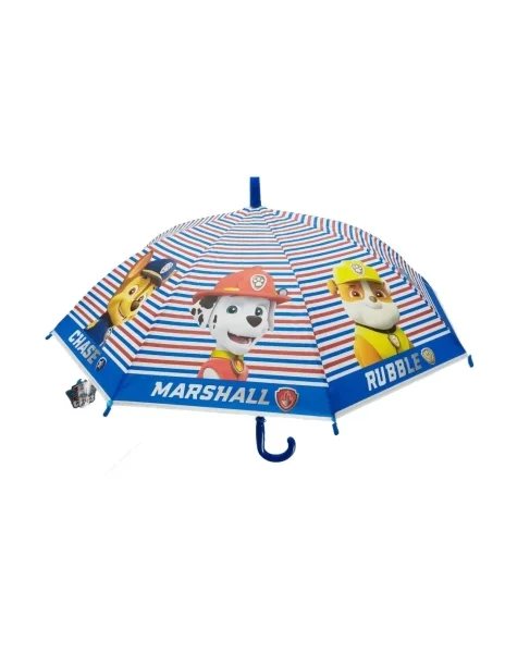 Safta Paw Patrol Pups Rule Paraguas Manual de 76cm - 8 Paneles - Asa y Punta de PVC - POE Transparente - Nervios de Acero de 8mm - Color Azul