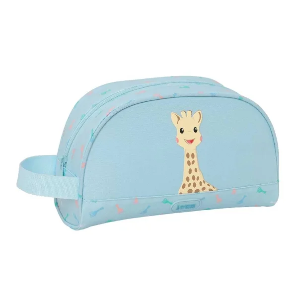 Safta Sophie la Girafe Dreams Neceser de 3.75L - Cremallera - Asa Lateral - Adapatable a Carro - Repelente al Agua - Bolsillo Interior - 260x90x160mm - Color Azul Claro