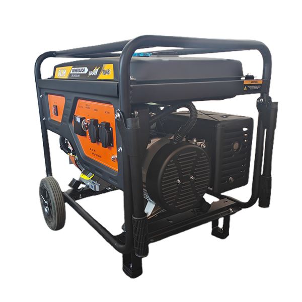 Blim Generador Electrico a Gasolina - Potencia 6kW - 6.5kW Maximo - Cilindrada 420cc - OHV 4 Tiempos - Deposito 25L - 8h de Autonomia - Arranque Manual - 74kg - 700x540x580mm - Color Negro y