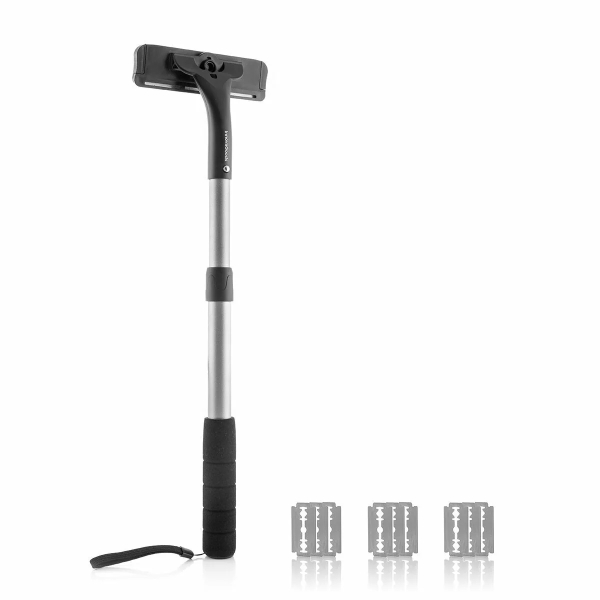Innovagoods Extaver Afeitadora Corporal con Mango Extensible - Aluminio - Antideslizante - Facil Limpieza - Longitud de 36 a 54cm - 13x4.5x36-54cm - Color Negro y Gris
