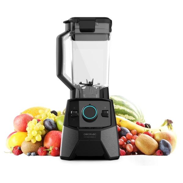 Cecotec Power Black Titanium 2000 Pro Batidora de Vaso - Potencia de 2000W - Cuchilla de Titanio con 8 Hojas - Tecnologia Ultramove - Programas Predefinidos - Jarra de 2L - Libre de BPA - Co