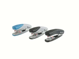 Rexel Bambi Mini Grapadora Metalica + Caja de 1.500 Grapas Nº25 - Grapa hasta 12 Hojas - Acabado de Tacto Suave - 3 Colores Surtidos · Pack de 10 uds.