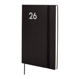Finocam Dynamic Mara Agenda Profesional - Anual 2026 - Tapa Blanda - Cierre con Goma Elastica - Formato Y10 - 144x11x208mm - Semana Vista en Vertical - Color Negro