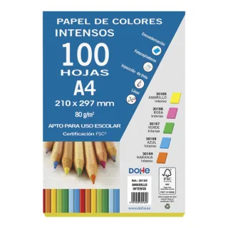 Dohe Papel Multifuncion de 80g - Apto para Fotocopiadoras e Impresoras - 210x297mm - Color Amarillo