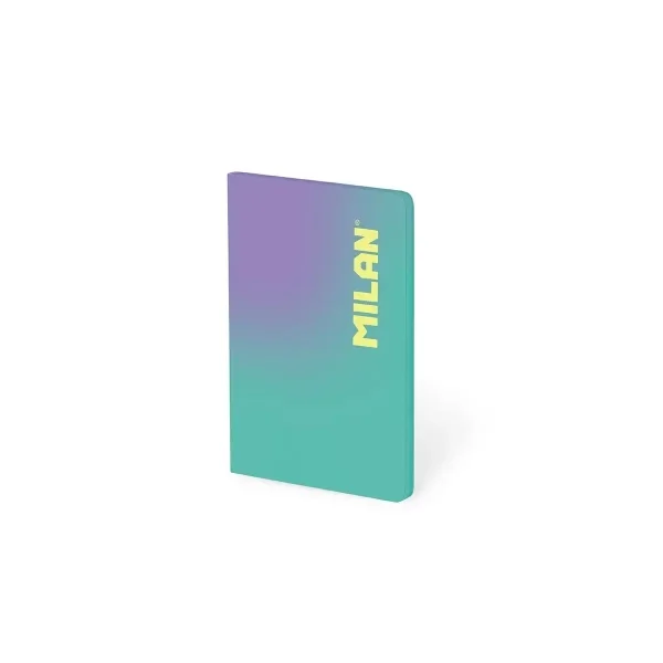 Milan Sunset Libreta Encolada Formato A6 Pautado 1 Linea - 48 Hojas de 95 gr/m2 - Microperforado - Tapa Blanda - Color Turquesa/Morado
