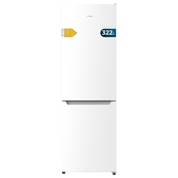 Cecotec Bolero CoolMarket Combi 322 White E Frigorifico Combi - Capacidad 322L - Temperatura Regulable - Cajon para Carne y Pesado - Cajon Humedad Regulable - Clase E - 60x185cm - Color Blan