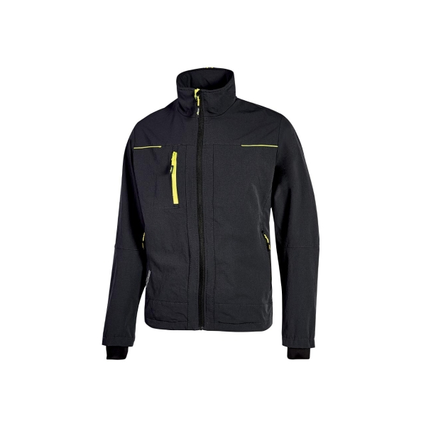 Upower Pluton Chaqueta de Tela Resistente - Talla 2XL - Suave, Repelente al Agua, Transpirable, Secado Rapido, Multiples Bolsillos, Capuchon Retractil, Puños a Prueba de Viento, DPI1 - Color