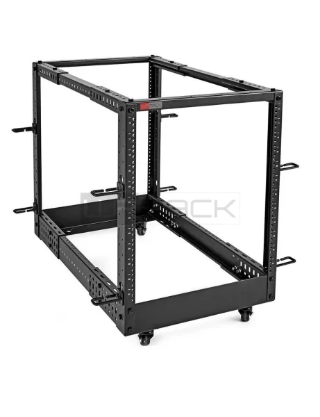 WP ROS-096X-B Bastidor Abierto de Suelo 9U - Estructura de Acero Macizo - Fondo Ajustable hasta 1023mm - Ancho 600mm - 600x1023x553mm - Color Negro