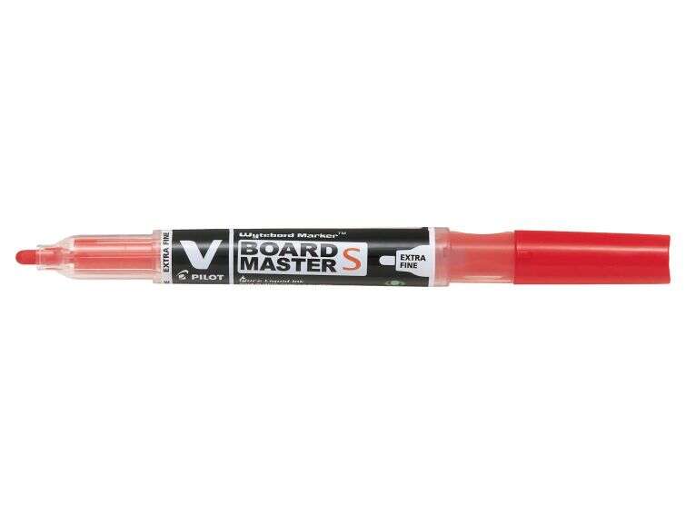 Pilot V-Board Master S Begreen Rotulador para Pizarra Blanca - Punta Redonda 3.5mm - Trazo 1.3mm - 80% Plastico Reciclado - Recargable - Color Rojo · Pack de 10 uds.