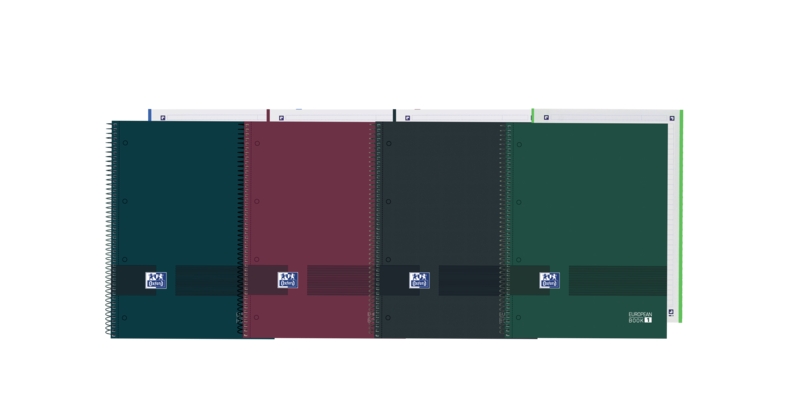 Oxford & You Europeanbook A4+ Tapa Extradura - 1 Linea Horizontal - 80 Hojas - Colores Surtidos · Pack de 5 uds.