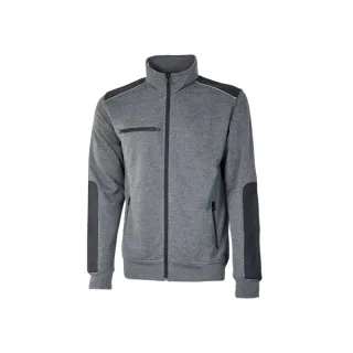 Upower Snug Sudadera Acolchada con Cremallera - Talla 2XL - Bolsillos Forrados, Refuerzos Antiabrasion, Insertos Reflectantes, Proteccion DPI1 - Color Gris Meteorito