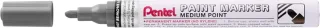 Pentel Paint Marker Marcador de Pintura - Punta Media 4.5mm - Permanente en todas las Superficies - Resistente a Luz y Agua - Cuerpo de Aluminio - Color Negro Perla · Pack de 12 uds.