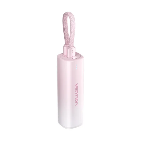 Vention PowerBank 5000mAh - USB-C, Lightning - Carga Rapida 20W - Color Rosa