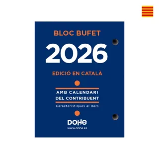 Dohe Bloque Bufete Anual en Catalan - 2 Perforaciones - Calendario Contribuyente - Planning Mensual - 640 Paginas
