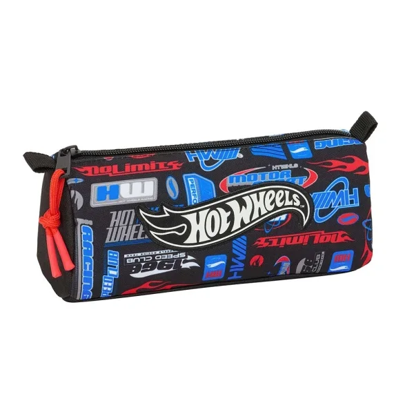 Safta Hot Wheels Portatodo - Cremallera - 1.2L - 210x70x80mm - Color Azul