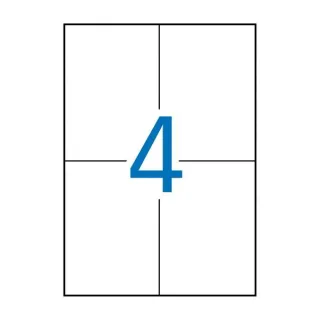 Apli Pack de 2.000 Etiquetas Rectangulares 105x148mm - 500 Hojas por 4 Etiquetas - Adhesivo Permanente - Cantos Rectos - Color Blanco