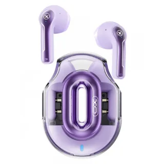 XO X43 Auriculares TWS - Bluetooth 5.4 - Autonomia hasta 18h con Estuche - USB-C - Emparejamiento Automatico - Compacto - Color Violeta