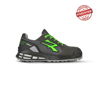 Upower Egon S ESD Calzado de Trabajo de Seguridad - Talla 35 - Empeine Transpirable, Forro de Piel de Becerro, Retorno de Energia Superior, Proteccion S1PS FO SR - Color Negro/Verde
