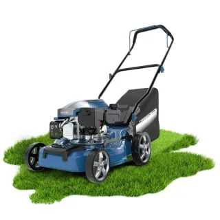 Cecotec 2700.41 Total Z Cortacesped de Gasolina - Deposito 0.8L - Ancho de Corte 41cm - Motor de 144cc - Tanque de Aceite 0.5 L - Altura de Corte Ajustable - Color Azul Marino