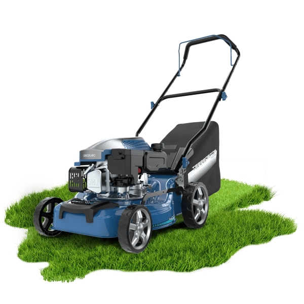 Cecotec 2700.41 Total Z Cortacesped de Gasolina - Deposito 0.8L - Ancho de Corte 41cm - Motor de 144cc - Tanque de Aceite 0.5 L - Altura de Corte Ajustable - Color Azul Marino