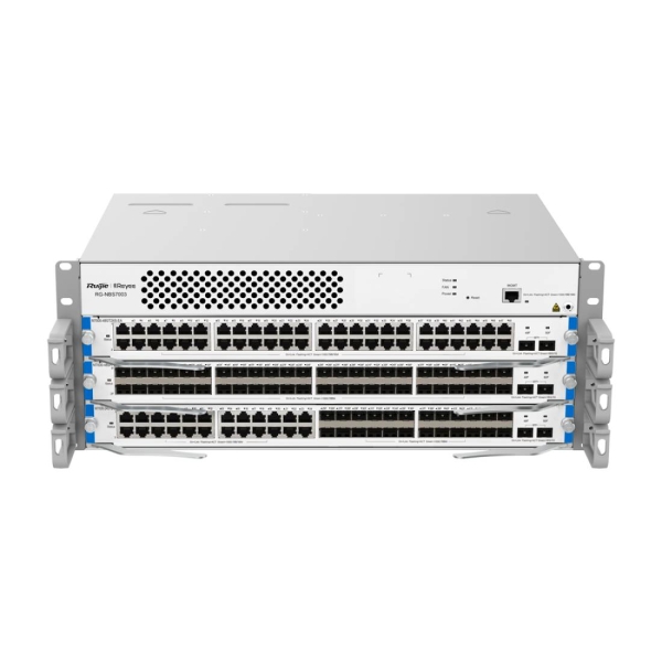 Ruijie RG-NBS7003 Switch con 3 Modulos - Montaje en Rack 4U - 2 Ranuras de Alimentacion - Modulo Ventilador Ampliable - Color Acero