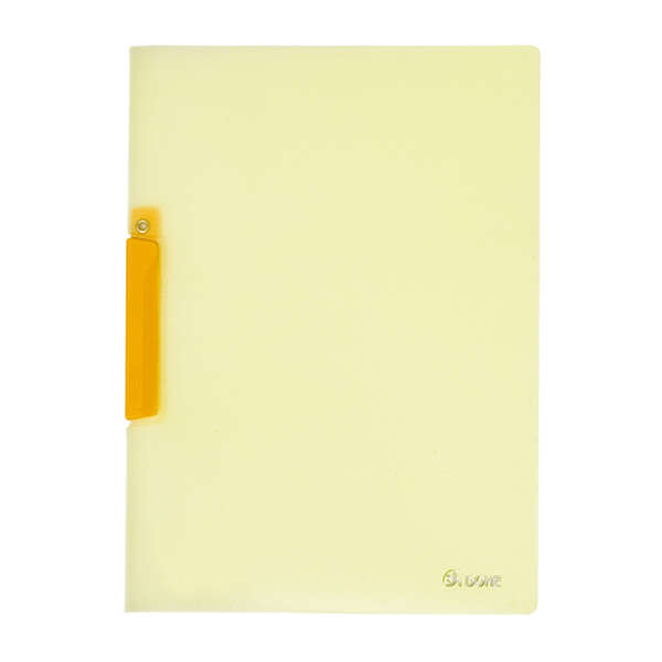 Dohe Dossier con Pinza Pivotante Tamaño A4 - Fabricado en Polipropileno Translucido de 450 Micras - Color Amarillo · Pack de 8 uds.