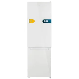 Cecotec Bolero CoolMarket Combi 262 White E Frigorifico Combi - Capacidad 262L - Luz LED - Defrost - Bandejas Interiores de Cristal - Control Electronico - Clase E - Color Blanco