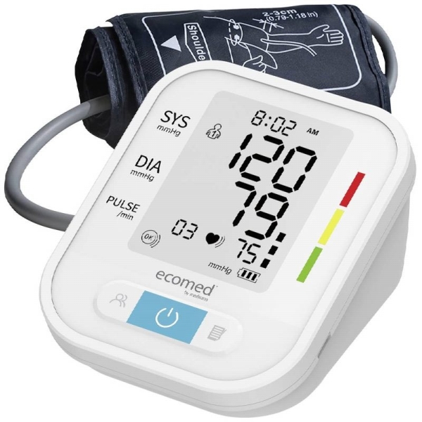 Medisana BU95E Tensiometro de Brazo Automatico - Medicion Oscilometrica Precisa con Deteccion de Arritmias - Pantalla Grande 65x50mm - Memoria 2 Usuarios x 90 Mediciones - Brazalete 22‑42cm