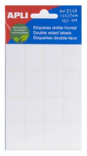 Apli Etiquetas Doble Frontal Blancas 19.0 x 27.0mm