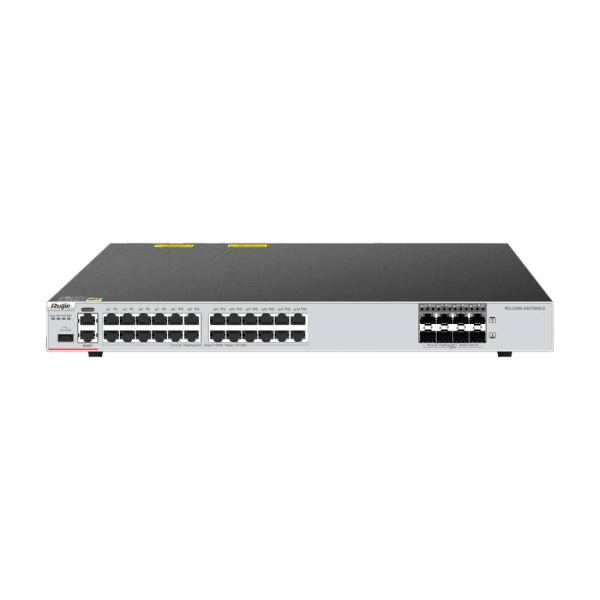 Ruijie RG-CS85-24GT8XS-D Switch - 24 Puertos Ethernet hasta 1Gbps - 8x SFP+ hasta 10Gbps - Ranura de Expansion - 2 Ventiladores Integrados - Color Negro y Gris