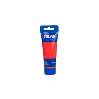 Milan Tubo de Pintura Acrilica 75ml - Pigmentos de Alta Calidad - Mezclable - Color Rojo Sandia · Pack de 6 uds.