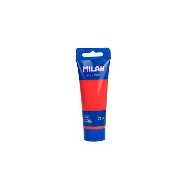 Milan Tubo de Pintura Acrilica 75ml - Pigmentos de Alta Calidad - Mezclable - Color Rojo Sandia · Pack de 6 uds.