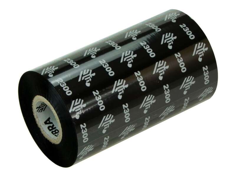 Zebra ZipShip 2300 Pack de 12 Cintas de Transferencia Termica Original Negro - Cintas de Cera - Nucleo 12.7mm, Ancho 84mm, Longitud 74m
