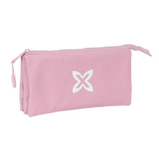Safta Munich Basicos Portatodo - 3 Compartimentos con Cremalleras - Bolsillo Interior - 0.6L - 220x30x120mm - Color Rosa