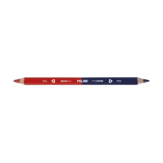 Milan Maxi Lapiz Bicolor Rojo y Azul - Mina Ø 5mm - Triangular - Resistente a la Rotura · Pack de 12 uds.